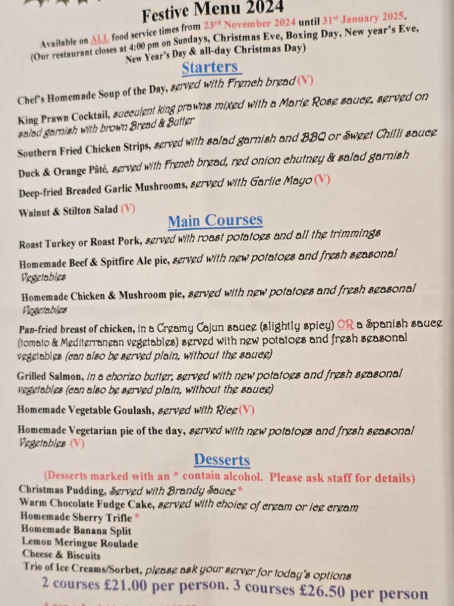 Xmas Menu